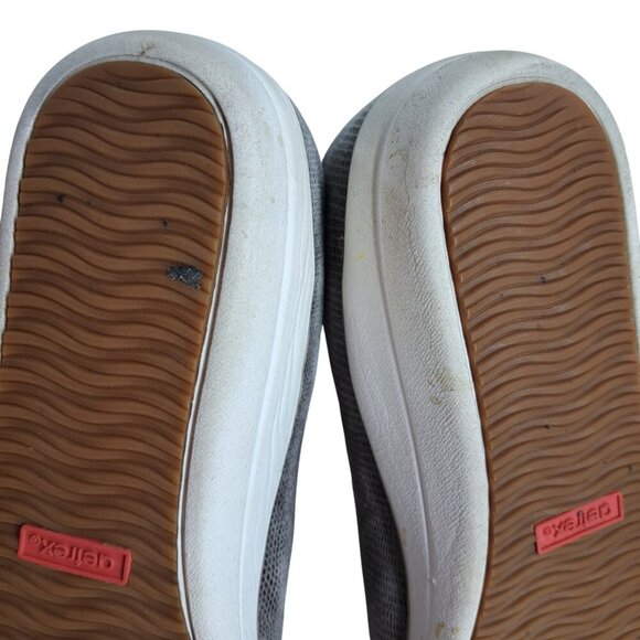 Aetrex Christie Wedge Leather Loafers Size 39 US 8.5 Taupe Gray Slip On Reptile - Picture 6 of 13